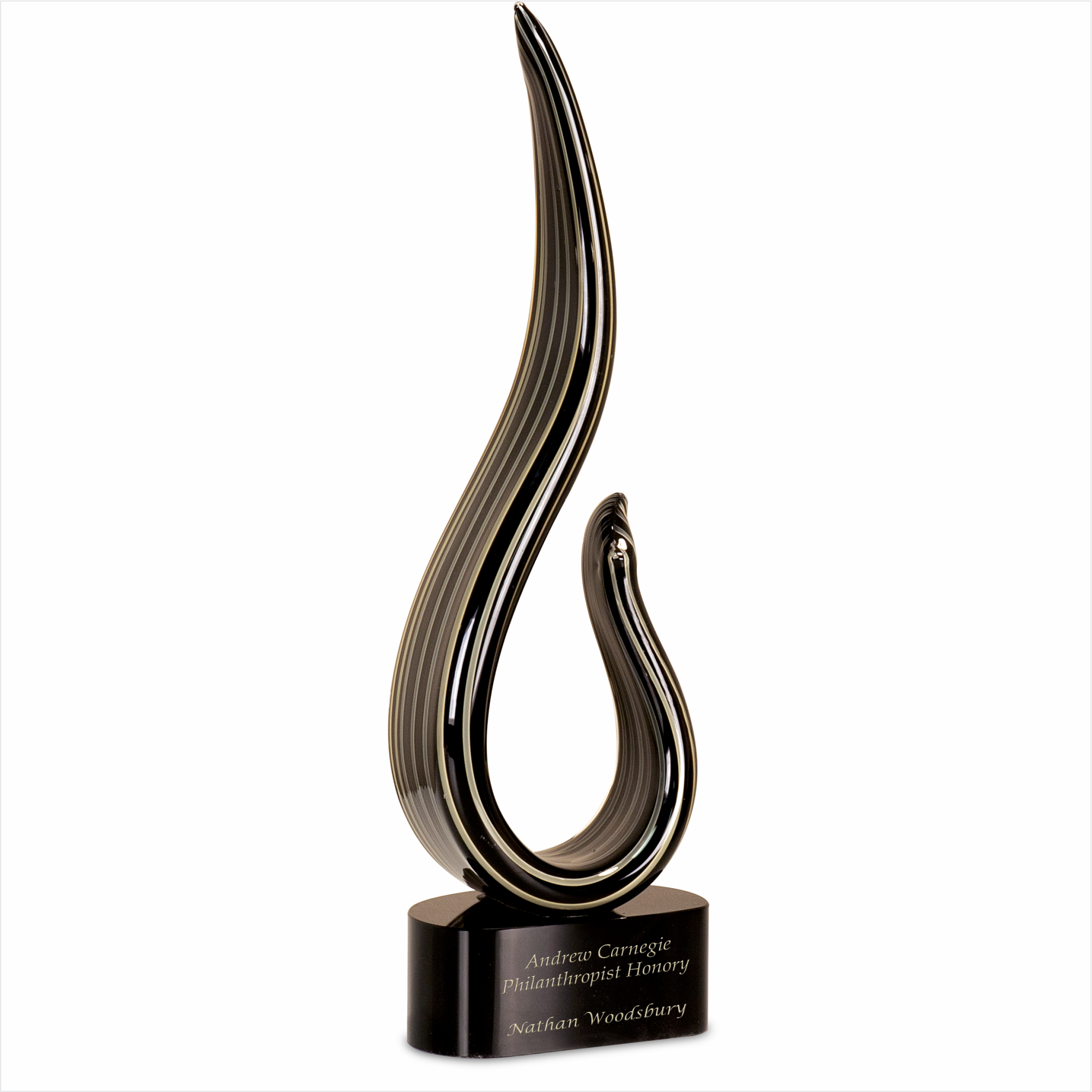Black/Gold Curve Art Glass 3