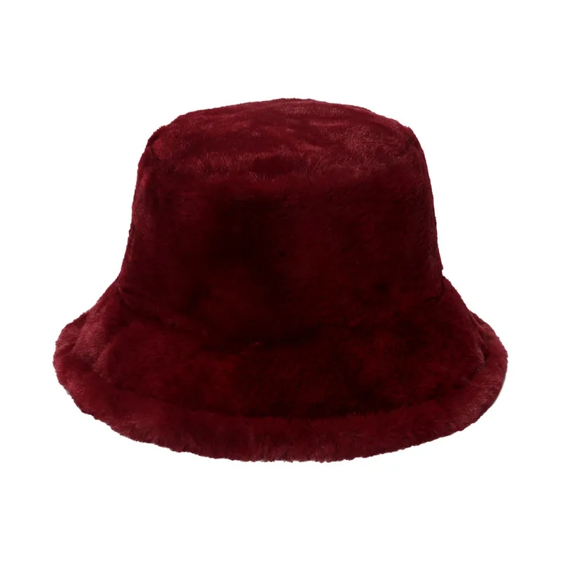 Faux Fur Bucket Hat Winter Warmer Fisherman Cap for Women 11
