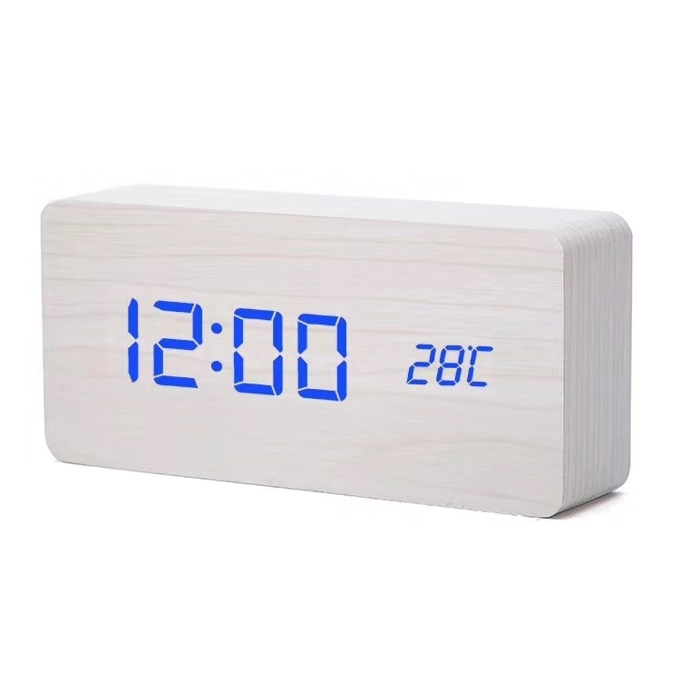2 In 1 Wooden Alarm Clock With Temperature Display 3