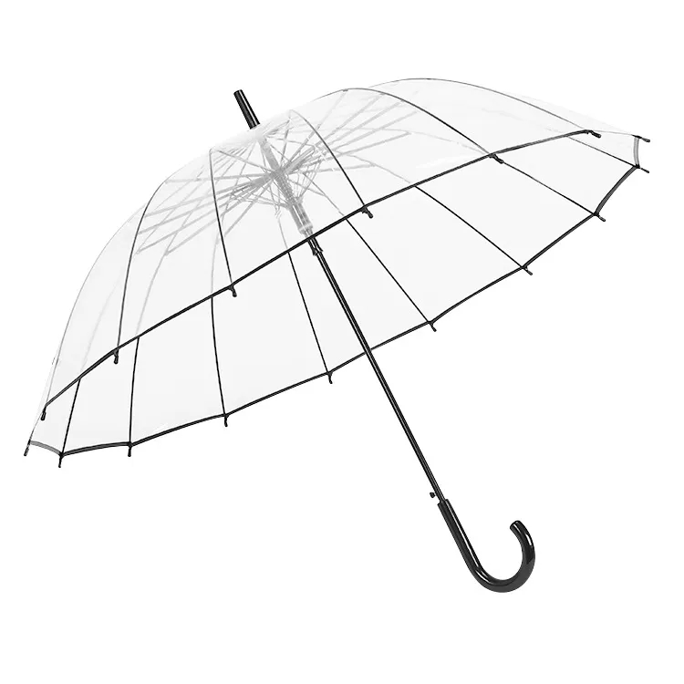 See-Through Windproof Umbrella with Long Handle 2