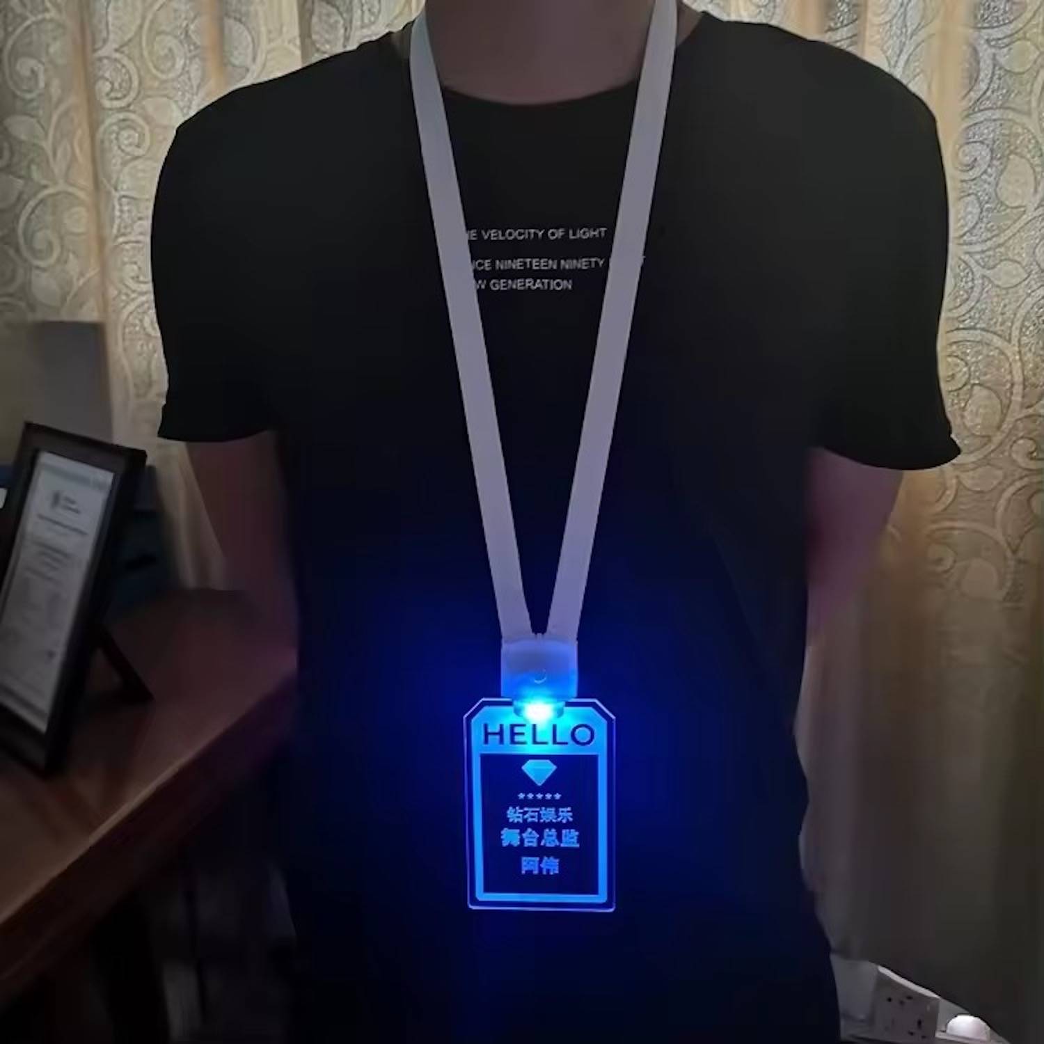 Custom Logo Light-Up Acrylic Glow Pendant Necklace Lanyard 5