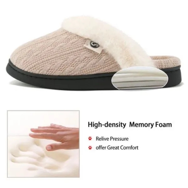 Ecetana Women's Warm Knit House Slippers with Memory Foam 5