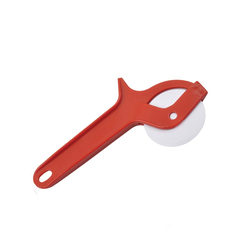 Custom Design Fork Rolling Round Pizza Wheel Cutter Plastic Disposable Plastic Pizza Slicer Cutter 3