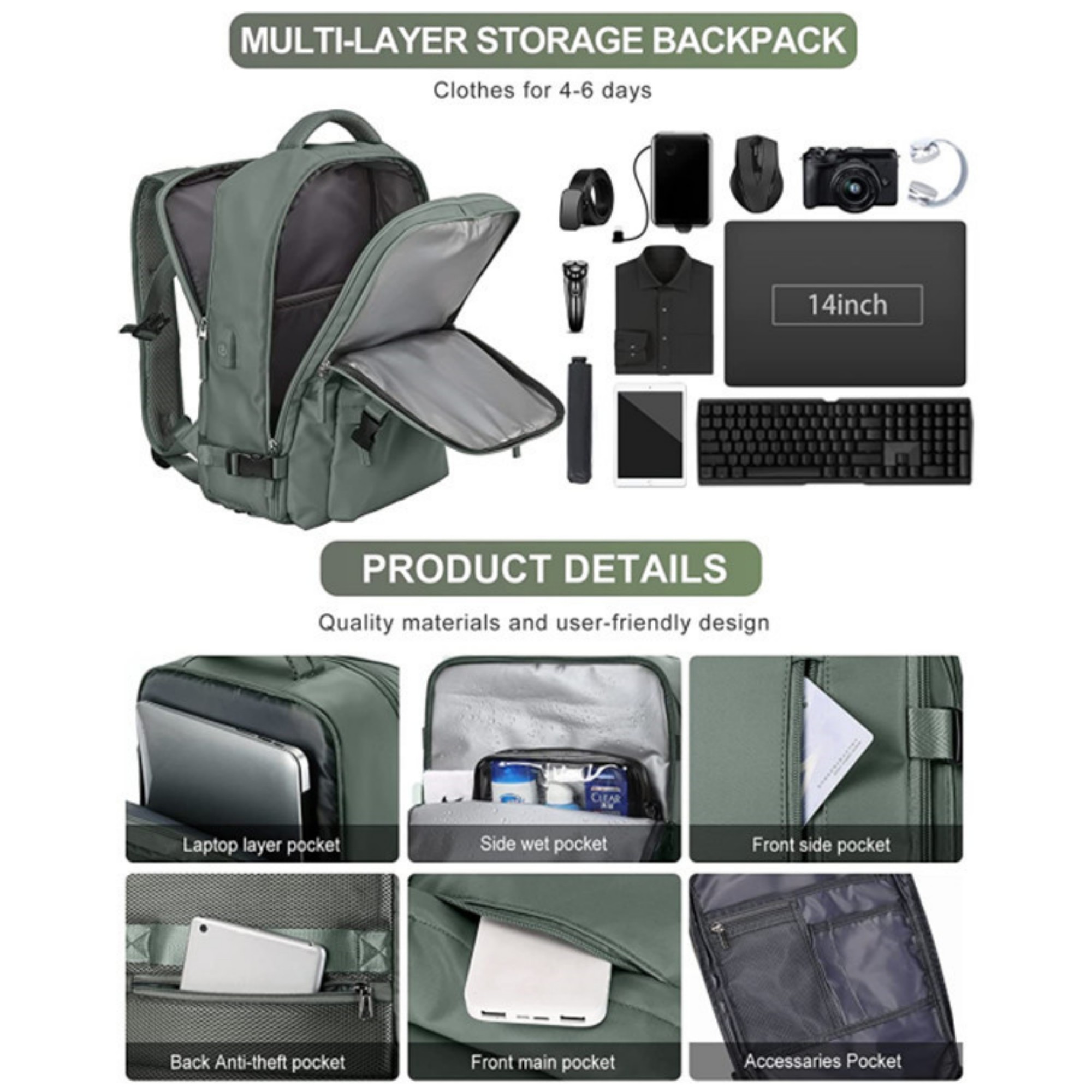 Carry On Travel Backpack 1