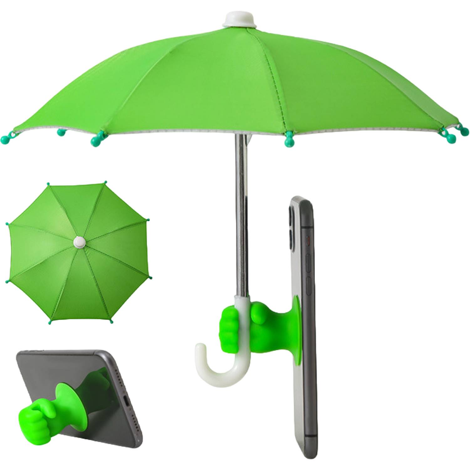 Mini Waterproof Phone Umbrella w/ Fist Grip Stand 14