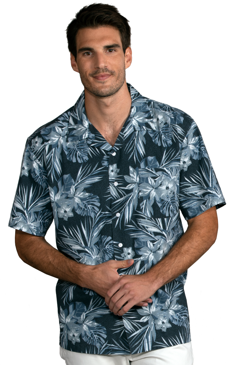 Adult Short-Sleeve Indigo Breeze Camp Shirt 3