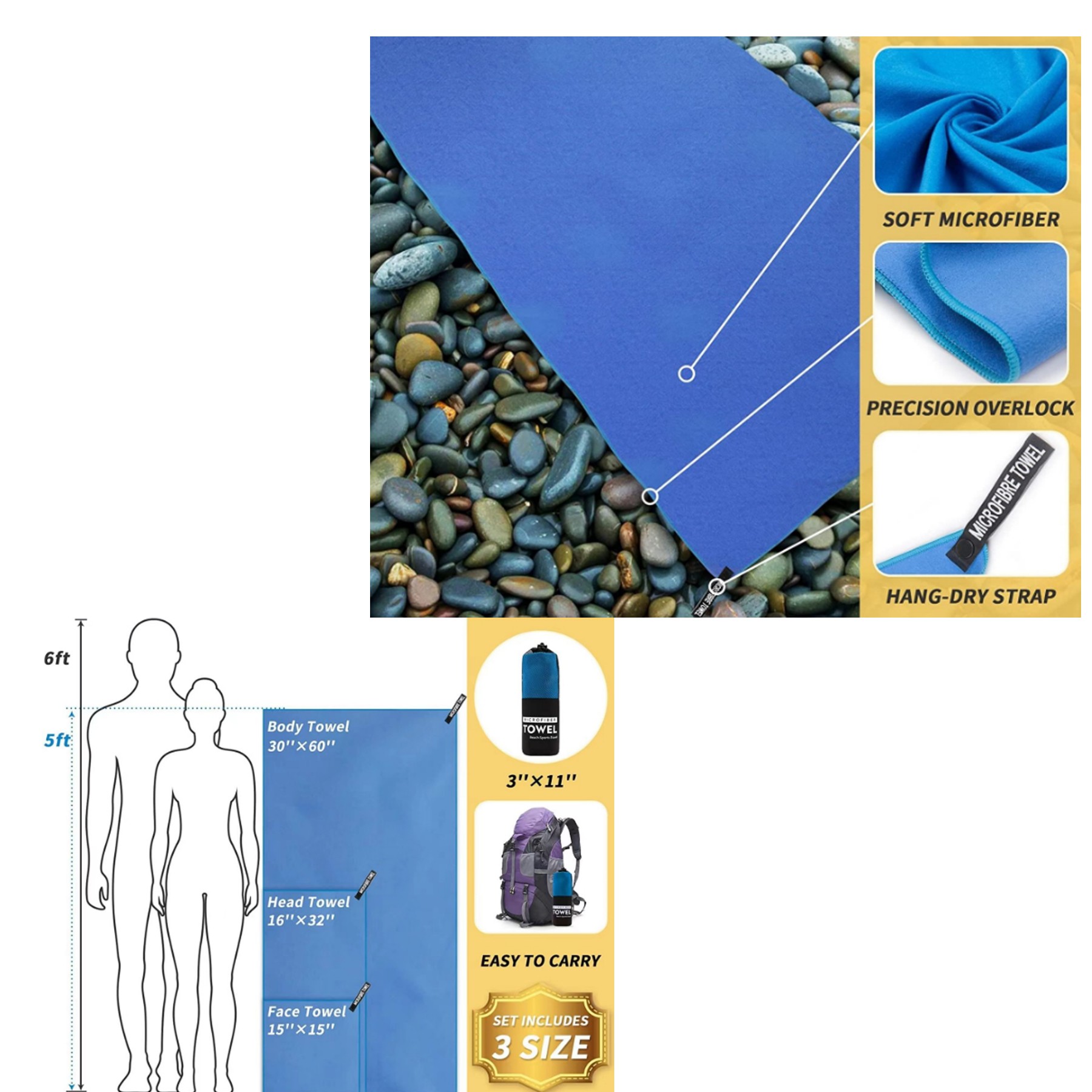2 In 1 Fast Drying Towel Set 3