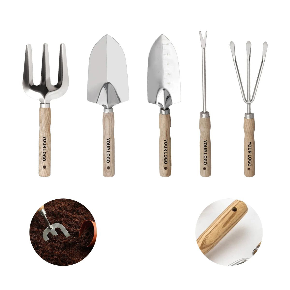 Compact Stainless Gardening Tools for Plant Care 4