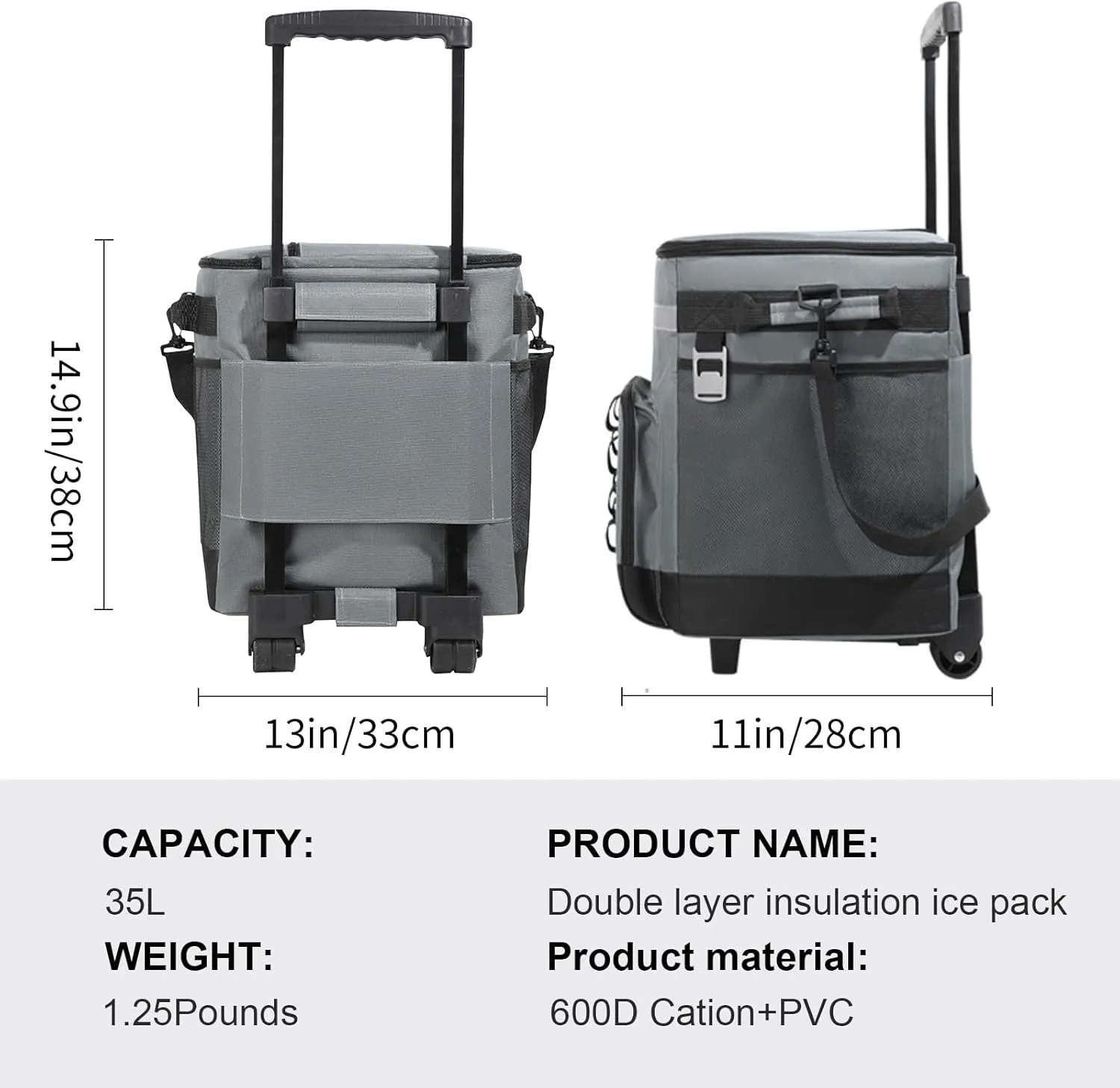 Portable Cooler With Wheels And Handle 3