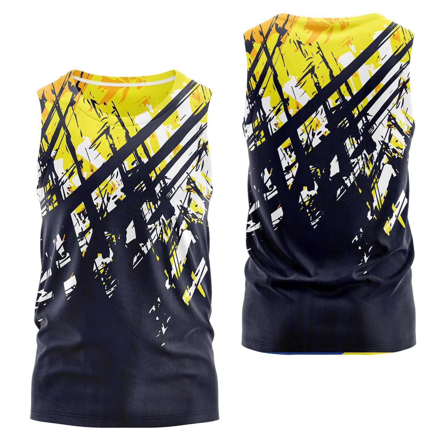 Unisex 150 GSM Flashed V Fabric Performance Sublimation Tank Tops 2