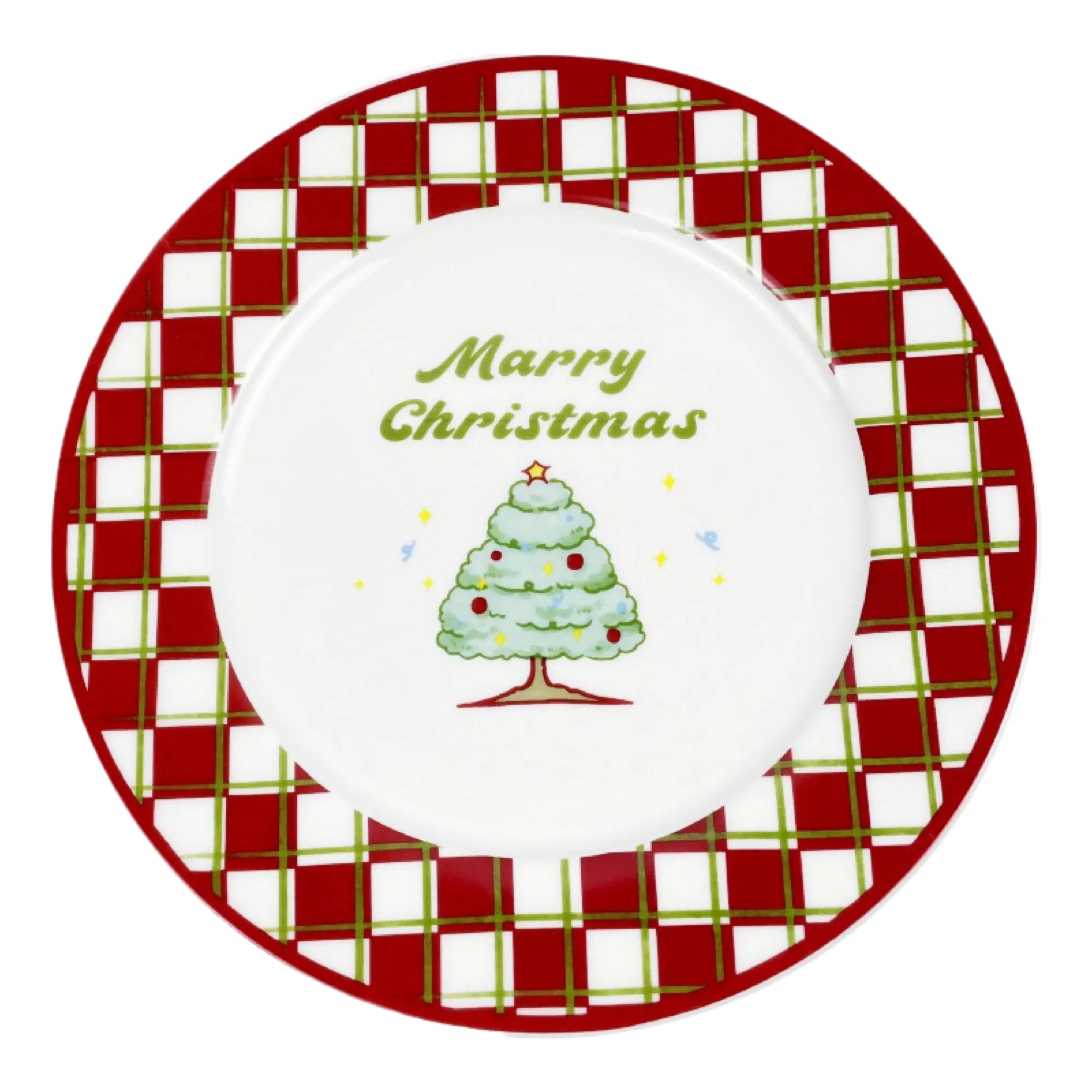8" Christmas Ceramic Round Plate MOQ48 2