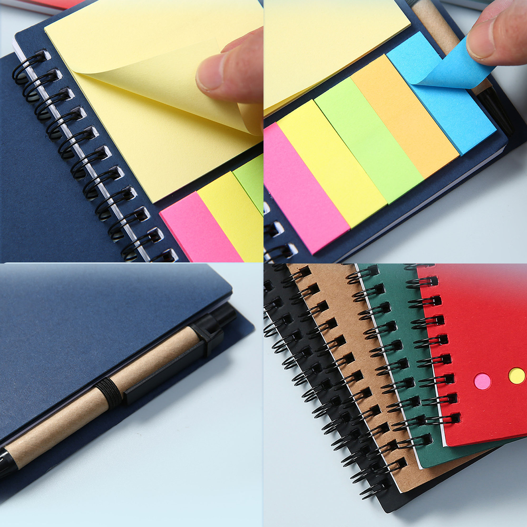 Spiral Notebook With Sticky Notes & Pen 3