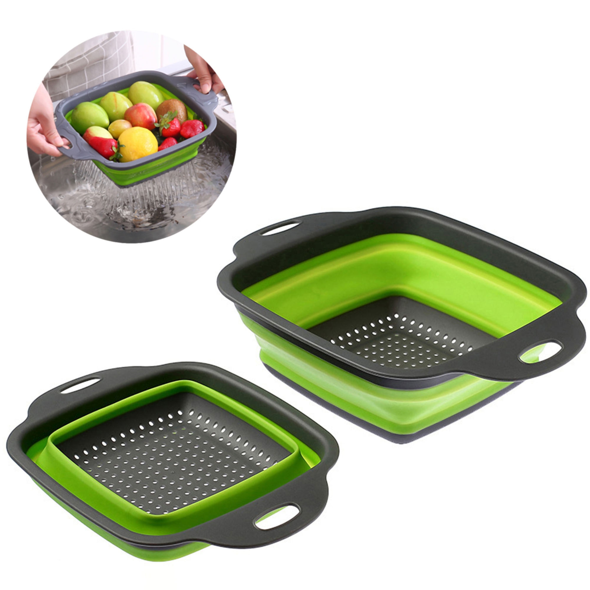 Small Square Collapsible Silicone Strainer 3