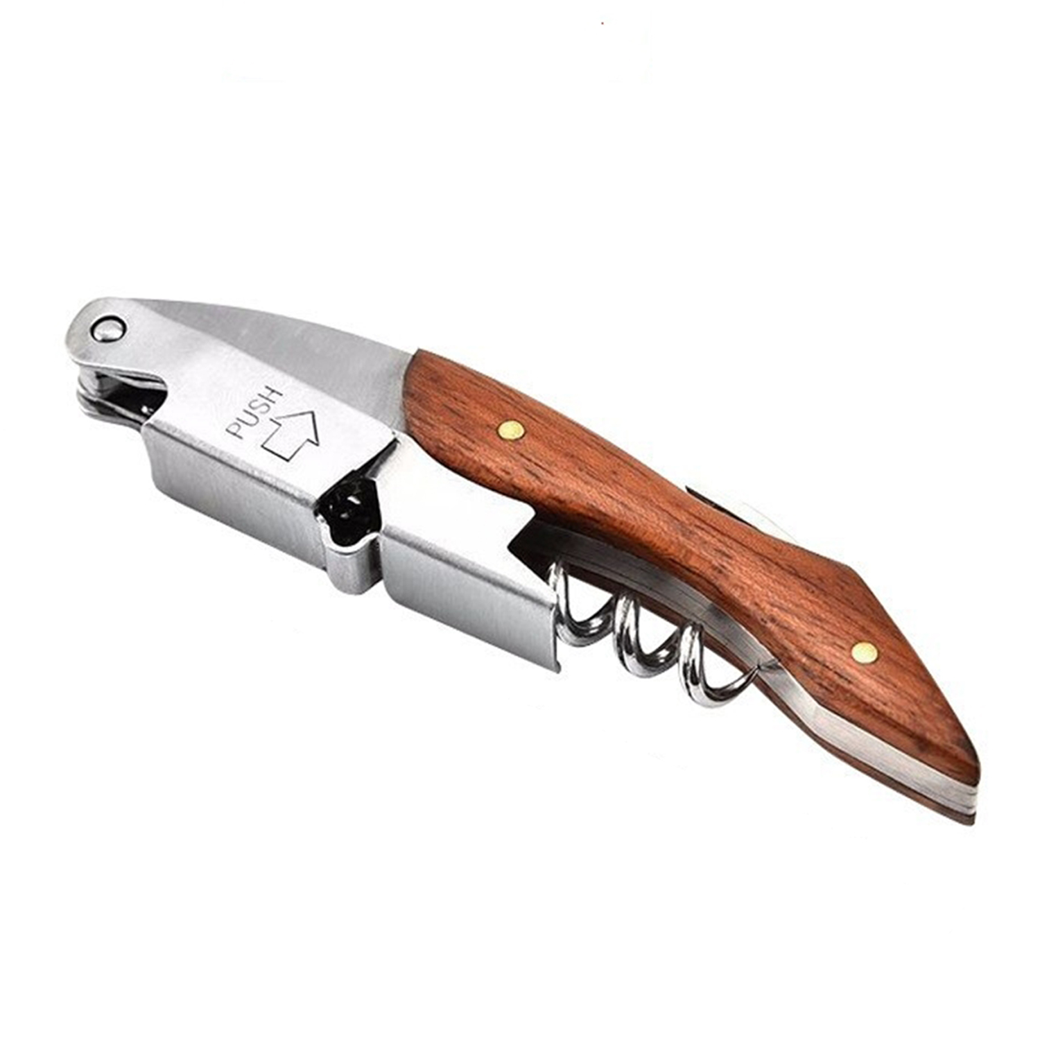 Corkscrew and Bottle Opener with Serrated Knife 5