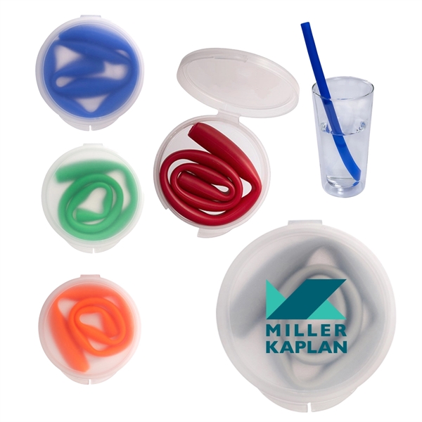 Eco-friendly Reusable Silicone Straw with Case