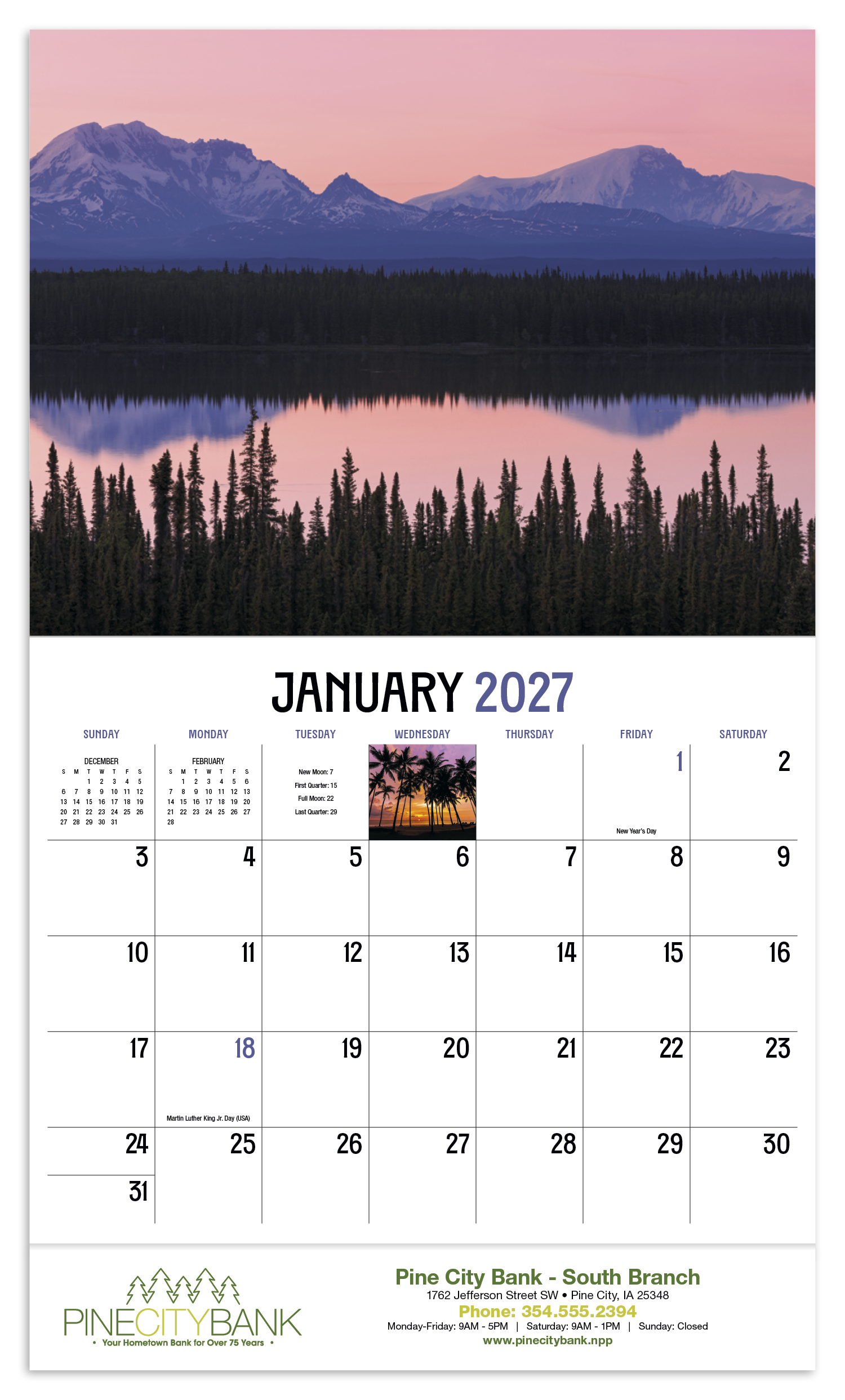 HotLine® Products Dawn to Dusk Appointment Calendar - Stapled 71