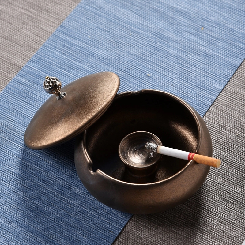 Custom Handmade Ceramic Ashtray With Lid 16