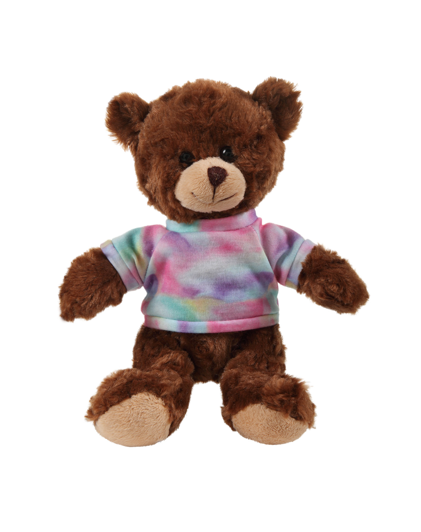 soft plush  Chocolate Curly Sitting Bear with t-shirt 14