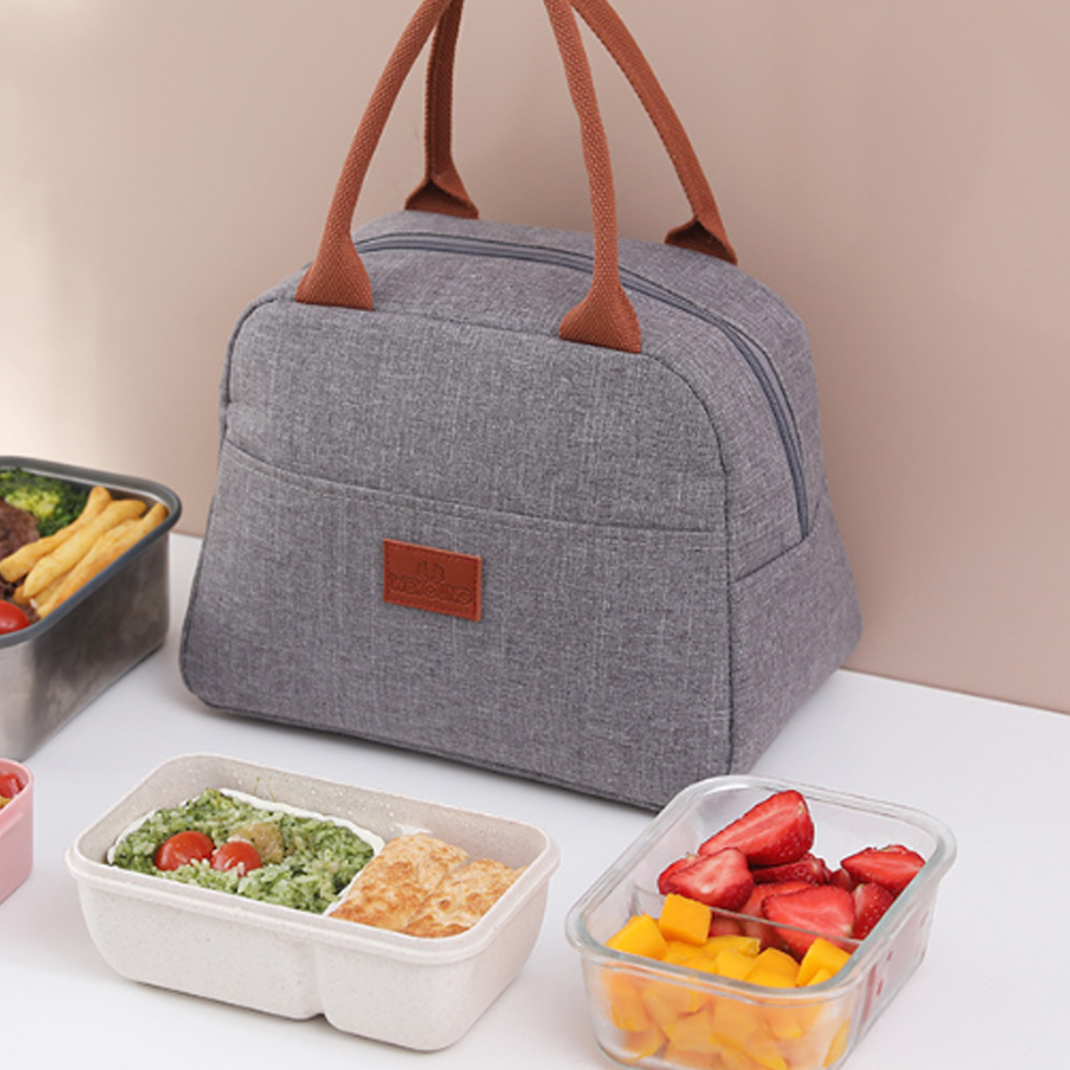 8L Insulated Lunch Tote Bag with Handle Pouch 3