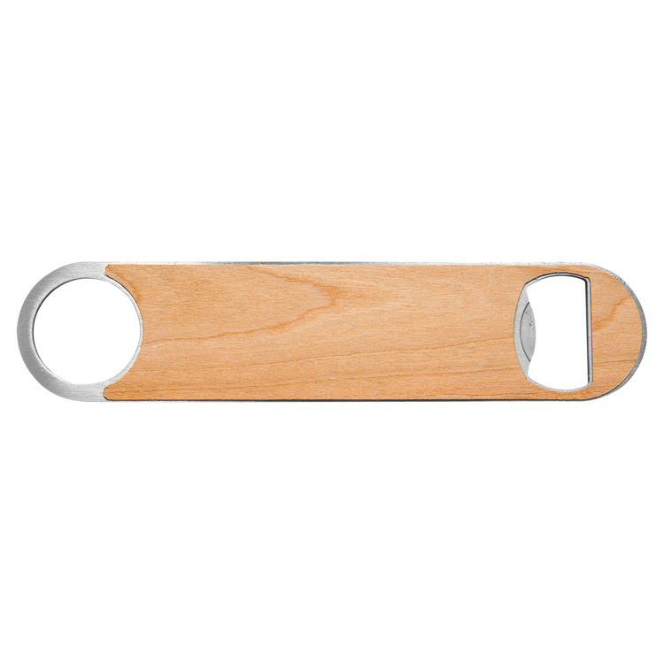 1 1/2" x 7" Bottle Opener with Wood Veneer 1