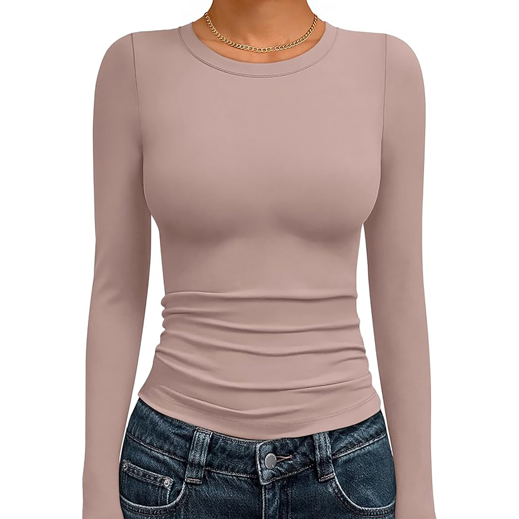 Women's Basic Round Neck Crop Top 31