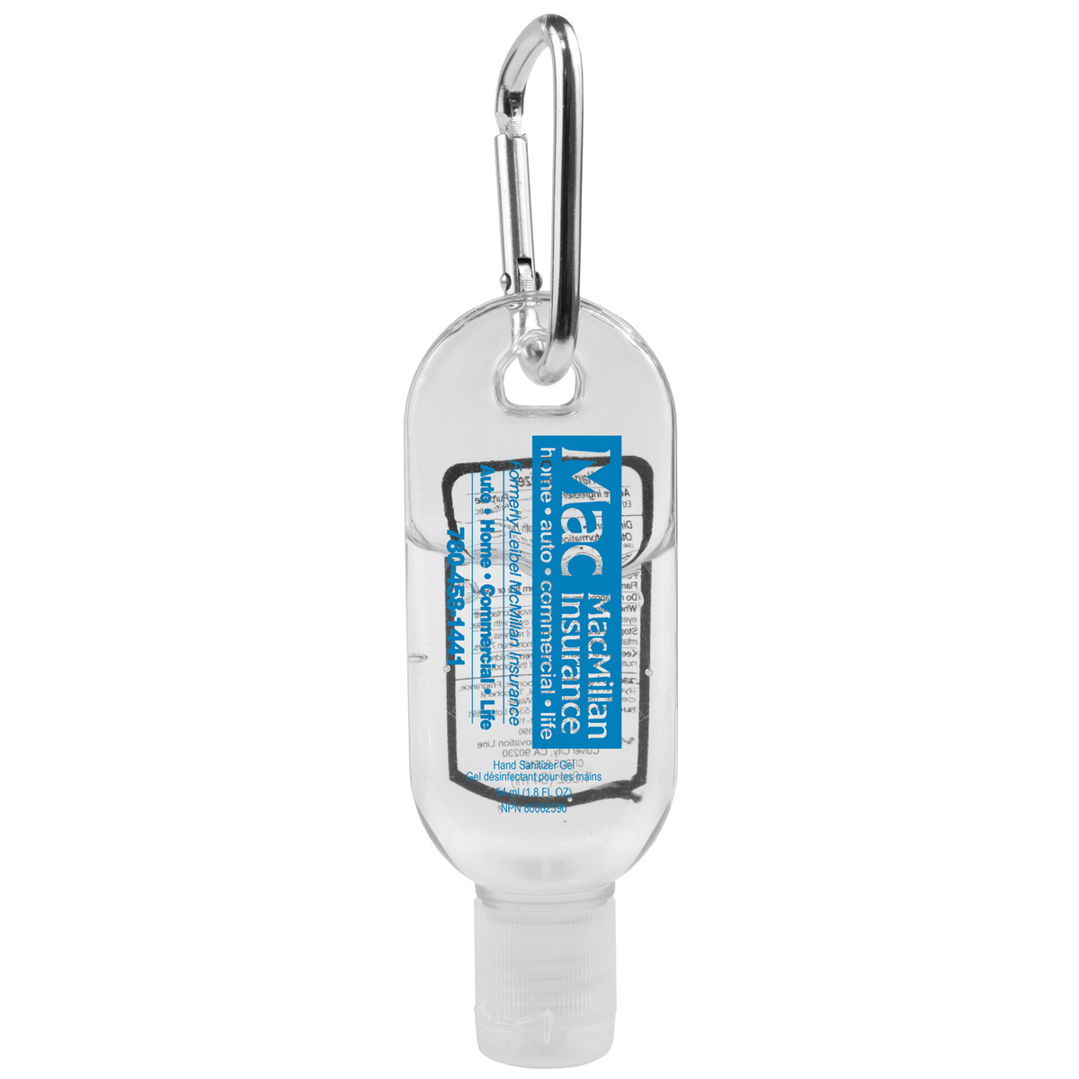 "SanGo L" 1.8 oz Hand Sanitizer Antibacterial Gel in Flip-Top Bottle with Carabiner 3