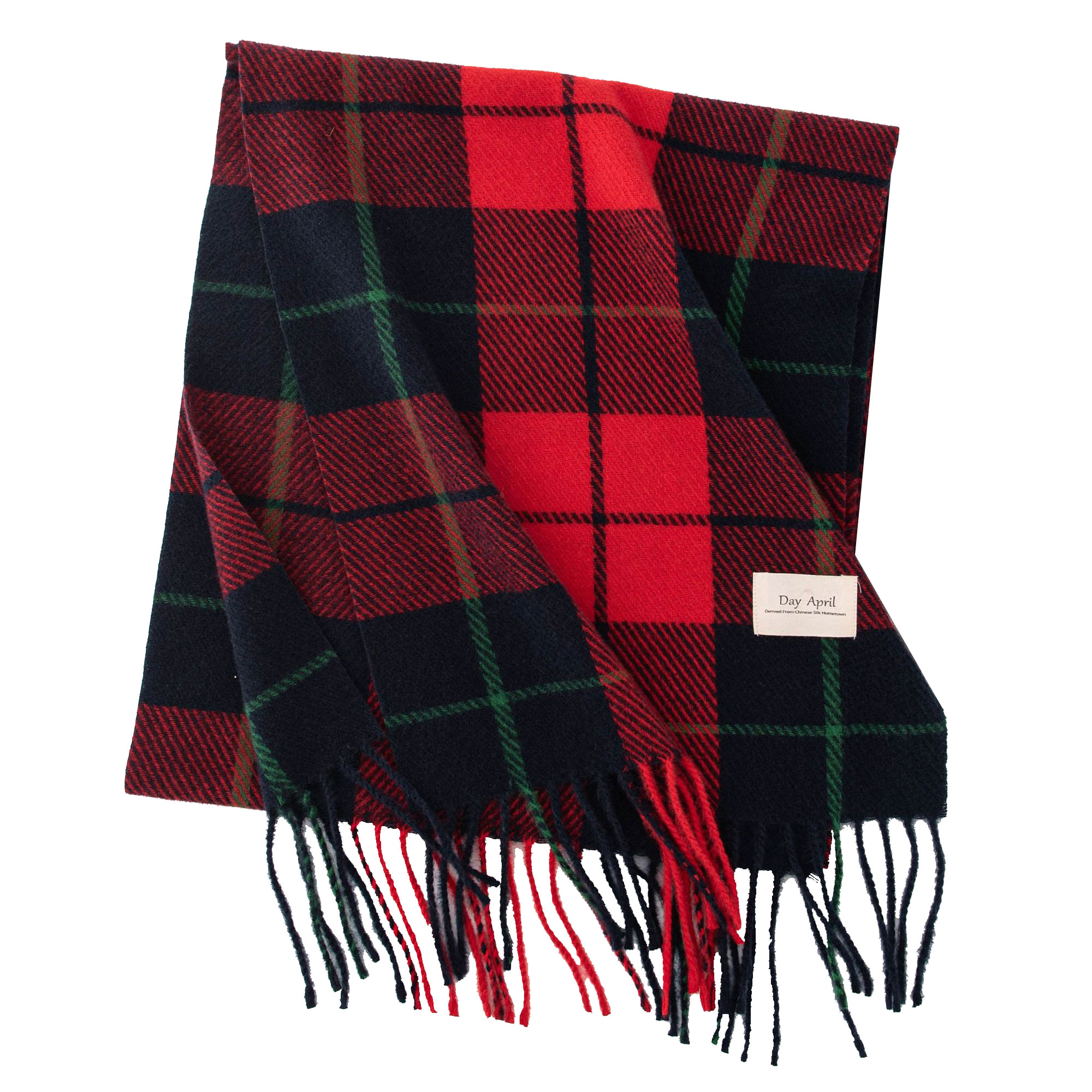 Christmas Plush Tassel Plaid Scarf Winter 12