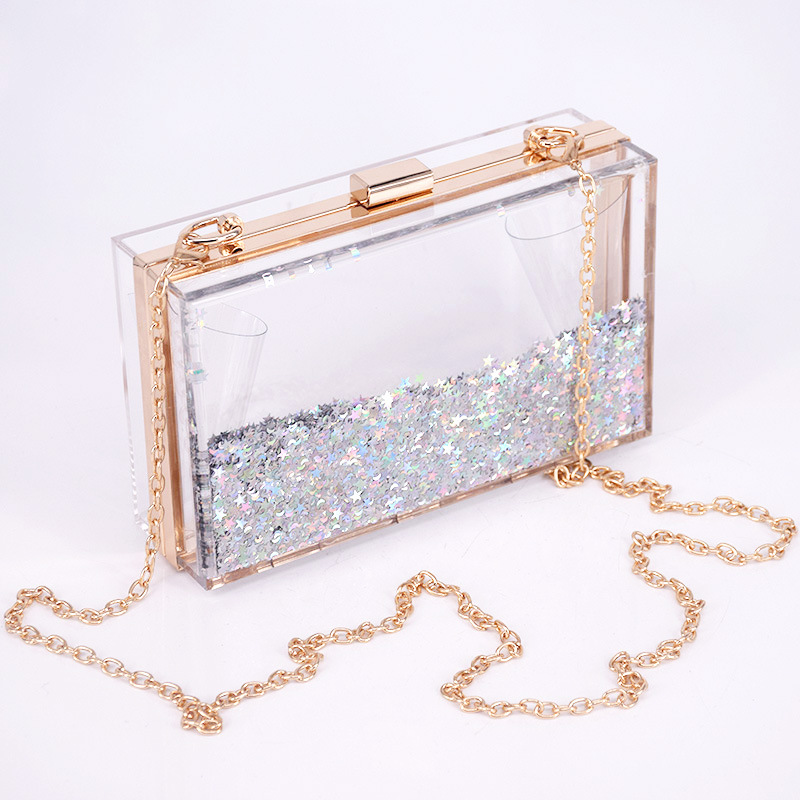 Transparent Quicksand Acrylic Square Bag 7