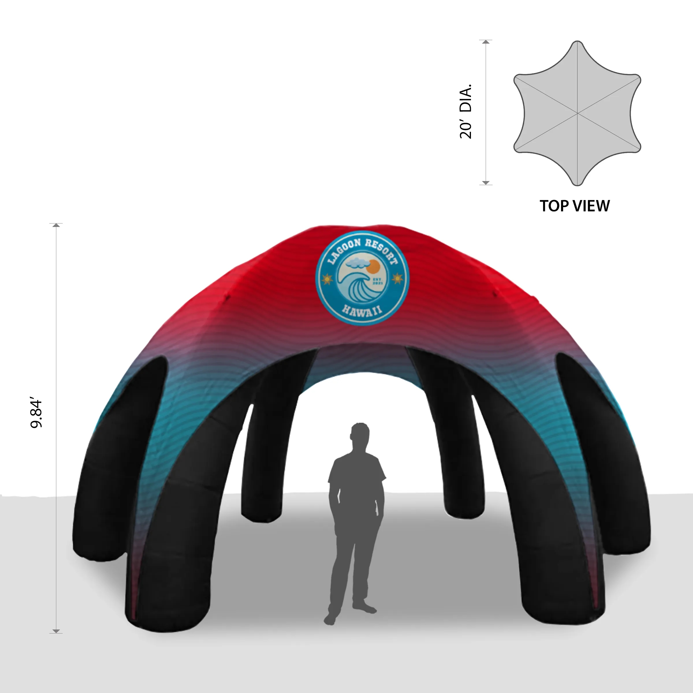 20' Custom Inflatable Spider Tent with 6 legs with Canopy 3