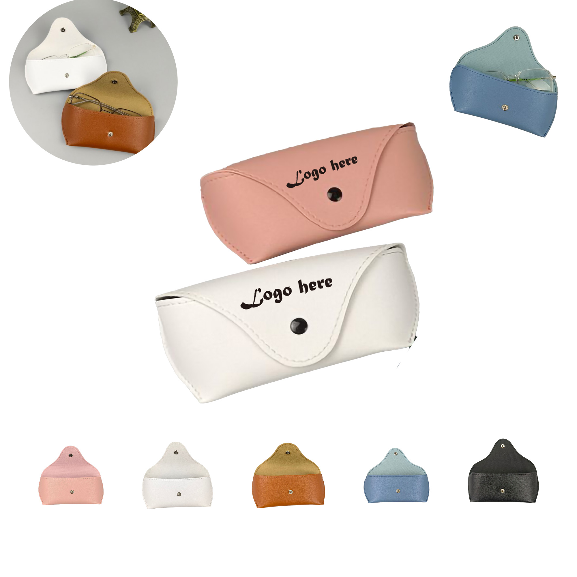 Custom PU Leather Portable Durable Soft Slim Glasses Case MOQ50 5