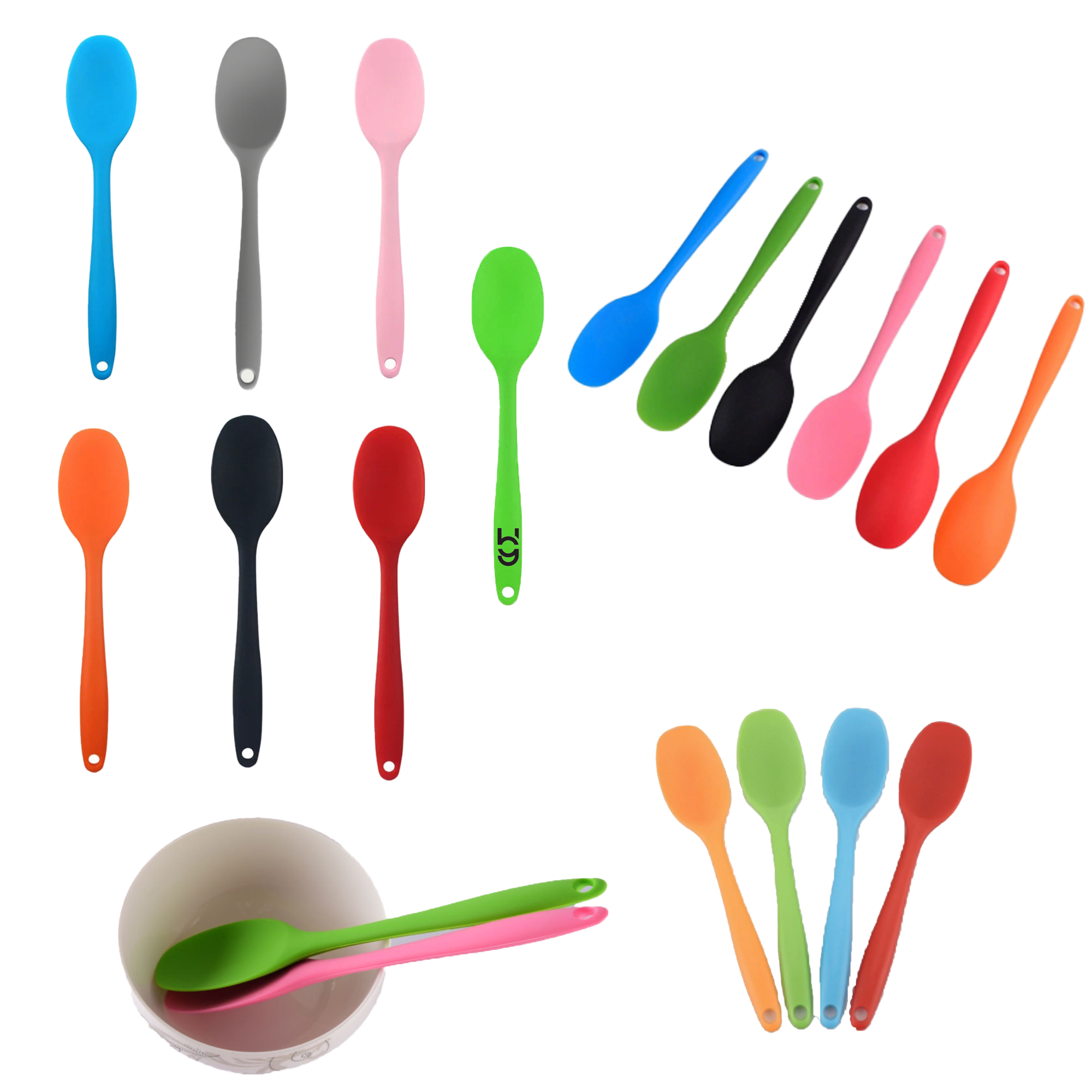 Kitchen Silicone Soft-Tip Handle Spoon 1