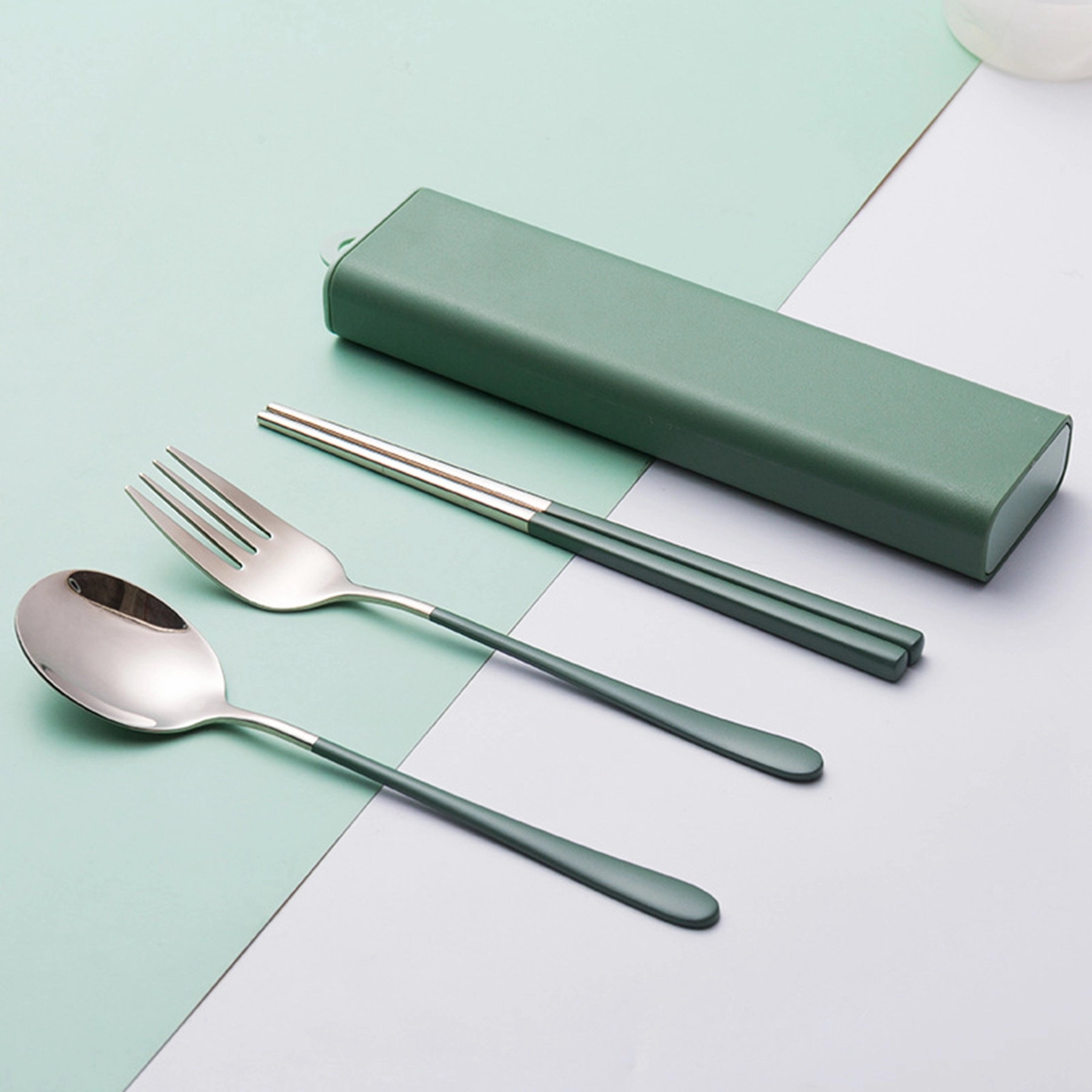 3 Pcs Stainless Steel Travel Utensils Set with Case 8