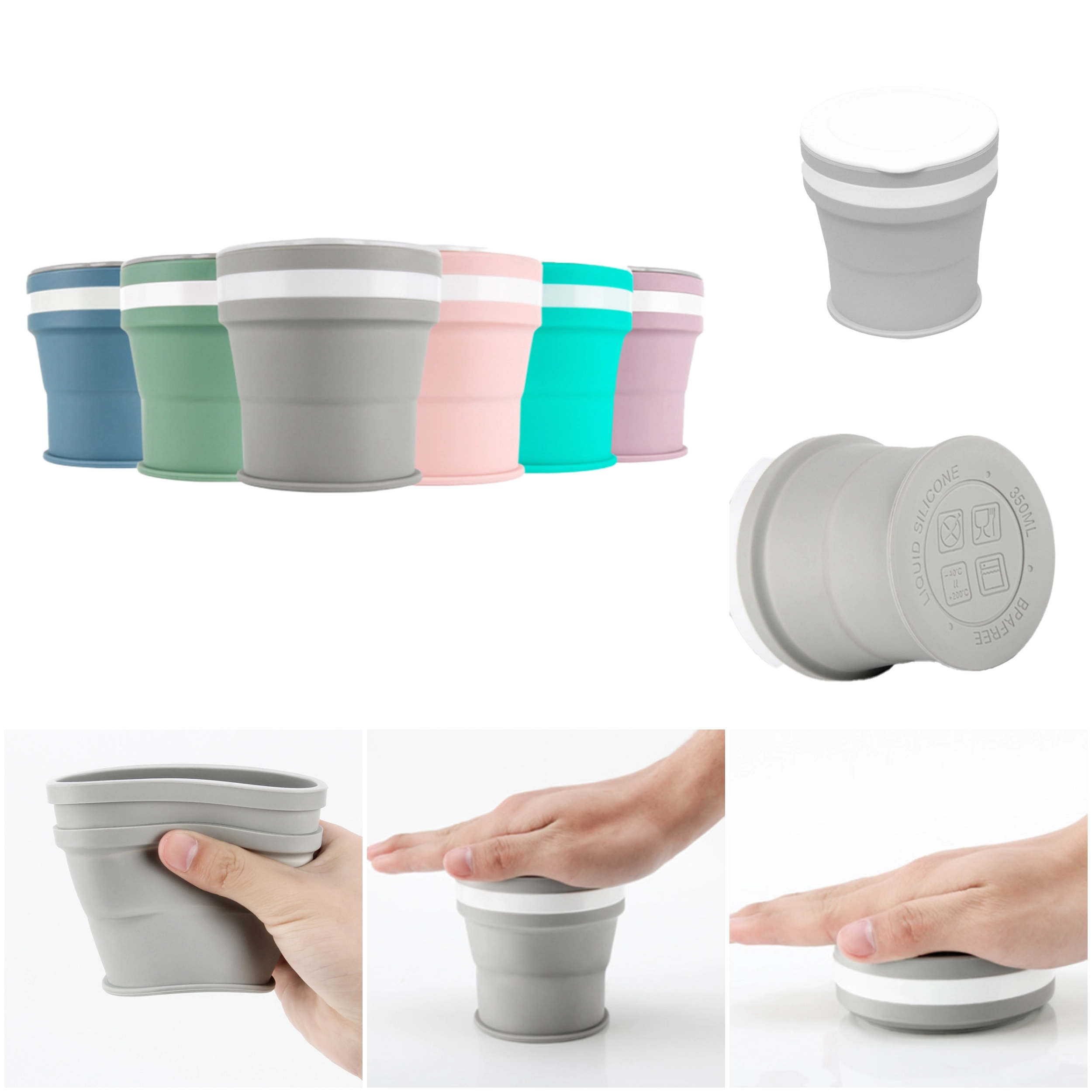 12 oz Silicon Coffee Cup With Lid 2