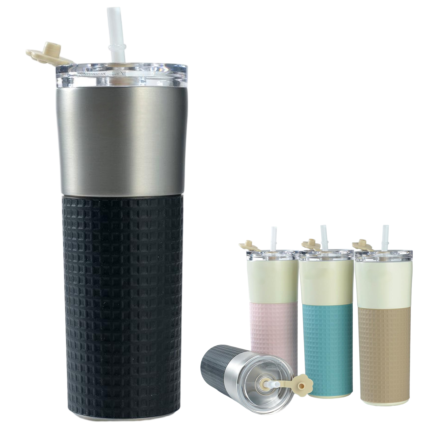 19oz Portable Stainless Steel Coffee Straw Tumbler 3