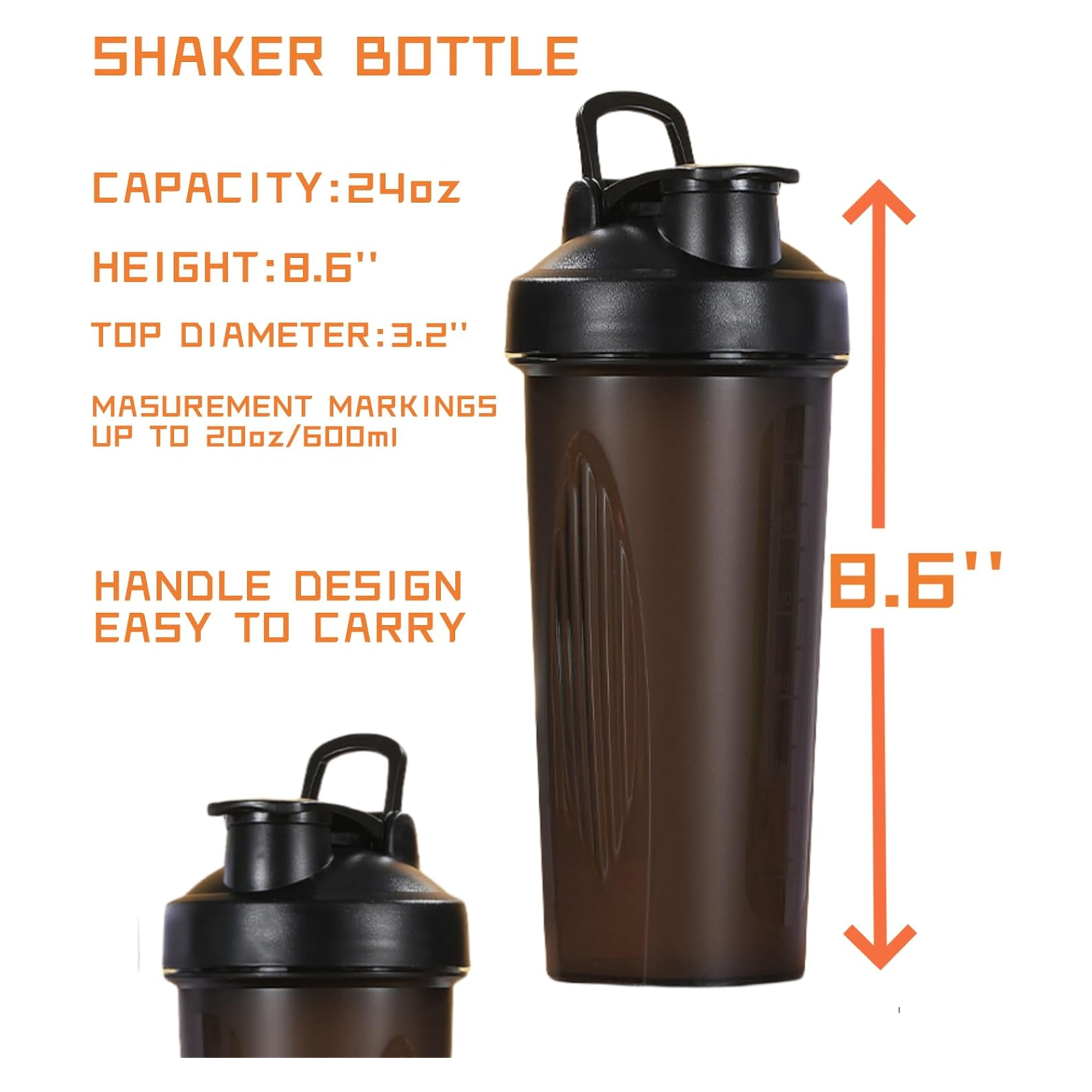 Protein Shaker Bottle 24 oz 3