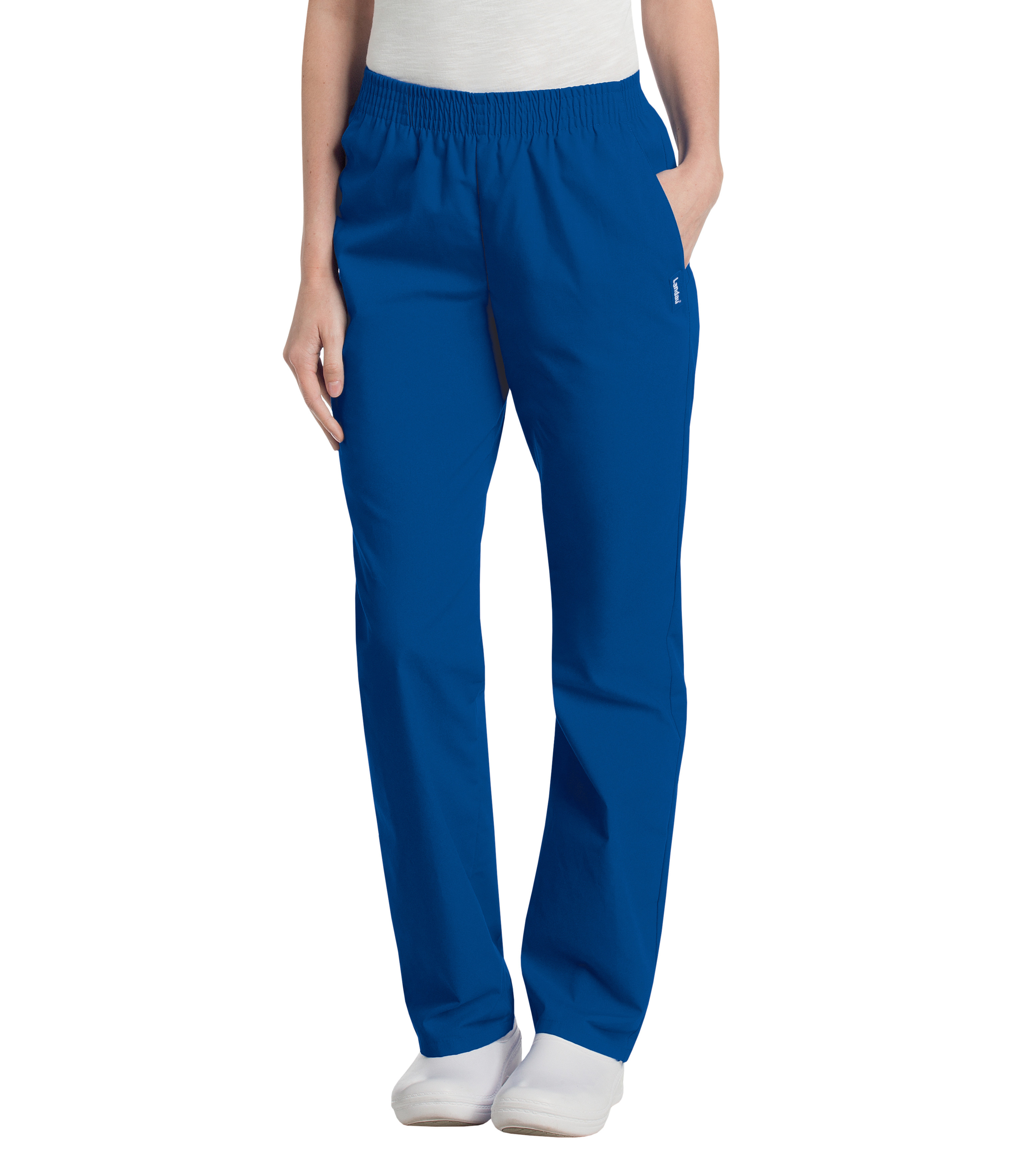 Landau - Essentials - Women's Two-Pocket High-Rise Elastic Waist Straight Leg Pant 28