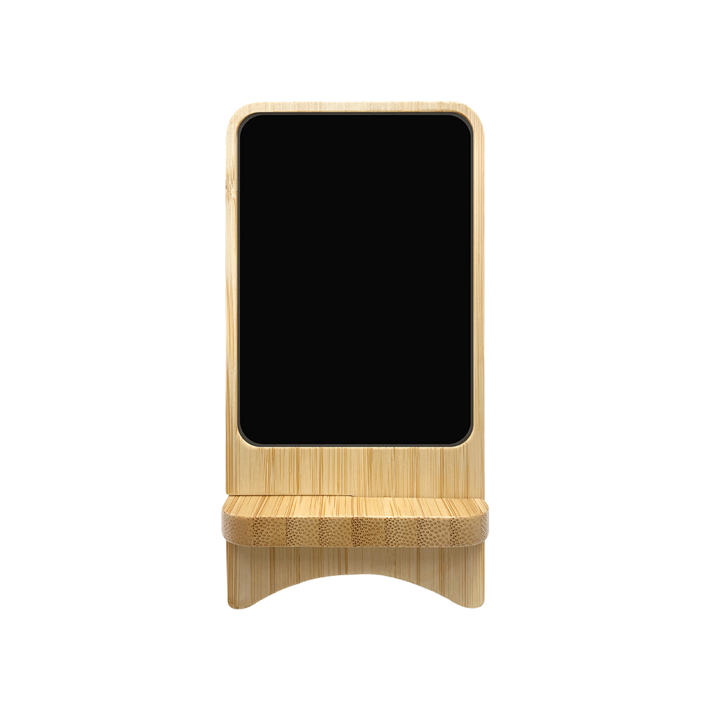 Aurora  Light-up Bamboo Wireless Charger Stand 5