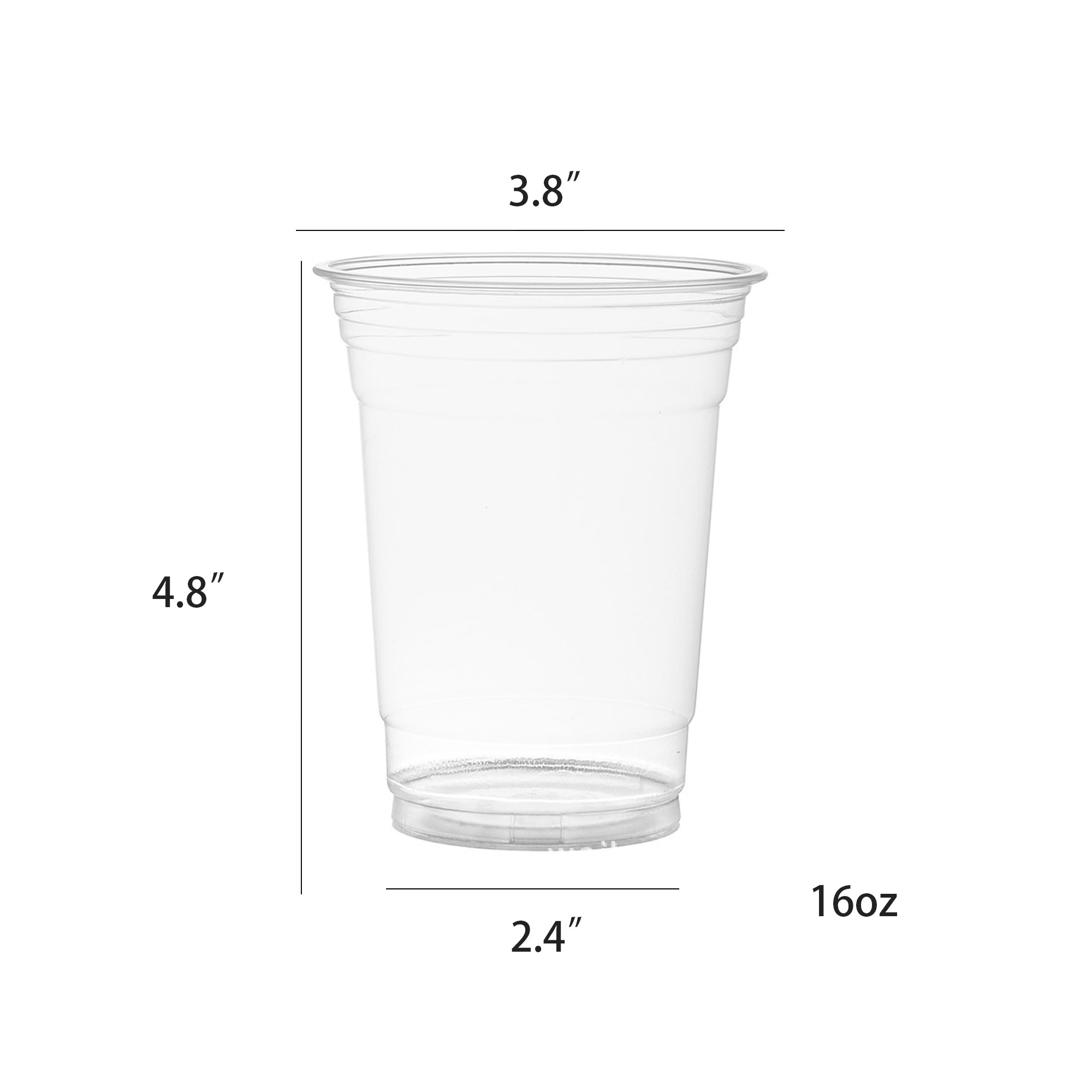 16oz Disposable Clear Plastic Cup W/Lid 1