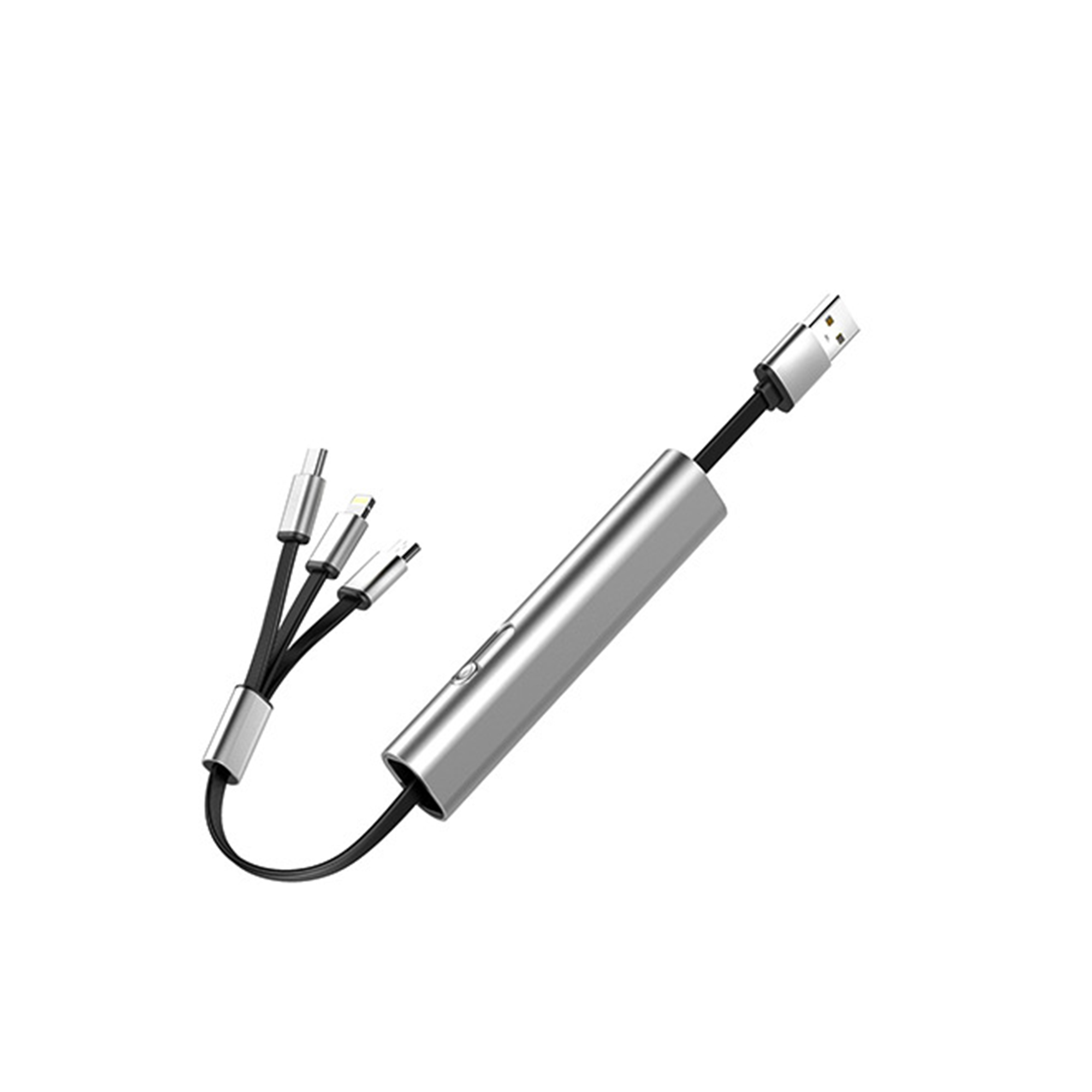 Metal Three In One Mobile Phone Charging Cable 4.2" x 0.9" 7