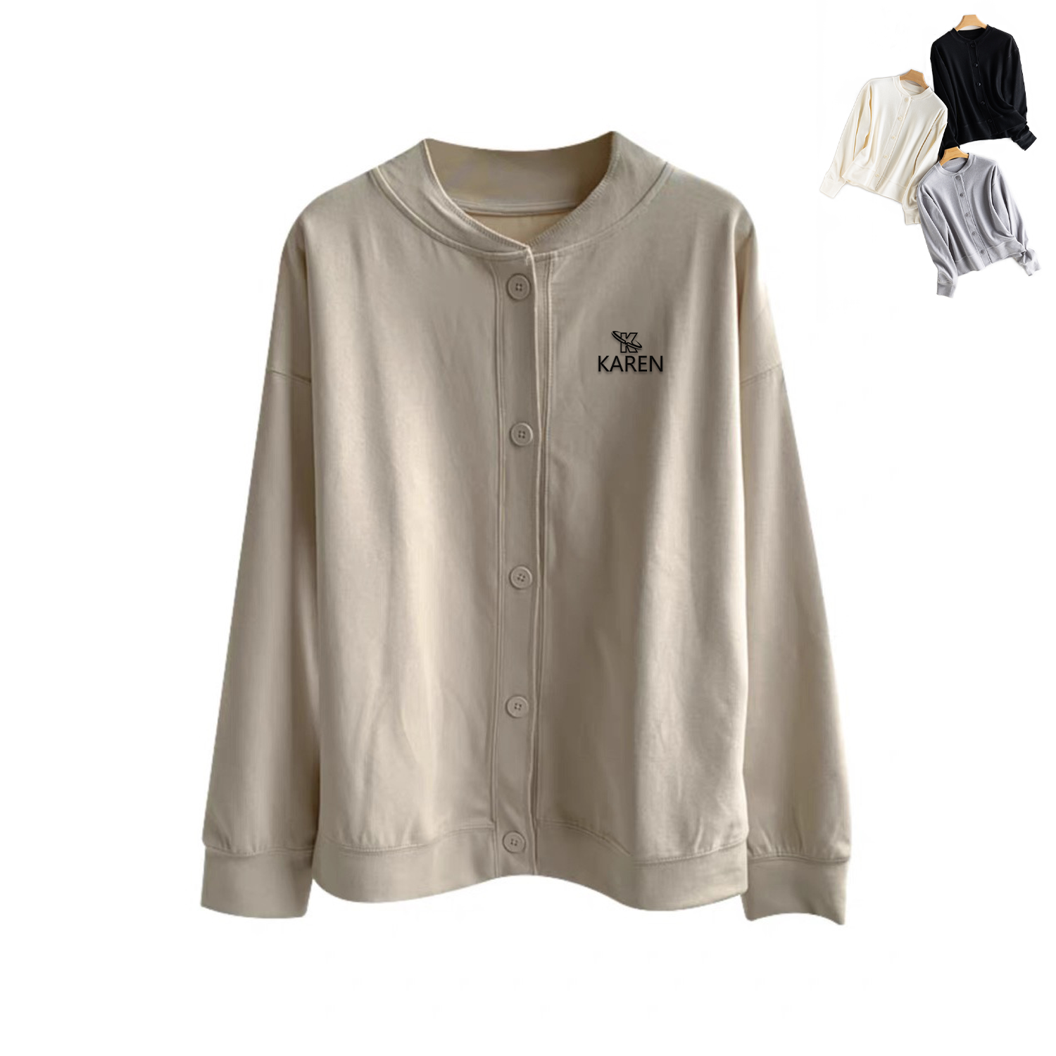 Button Cardigan Bomber Jacket 3