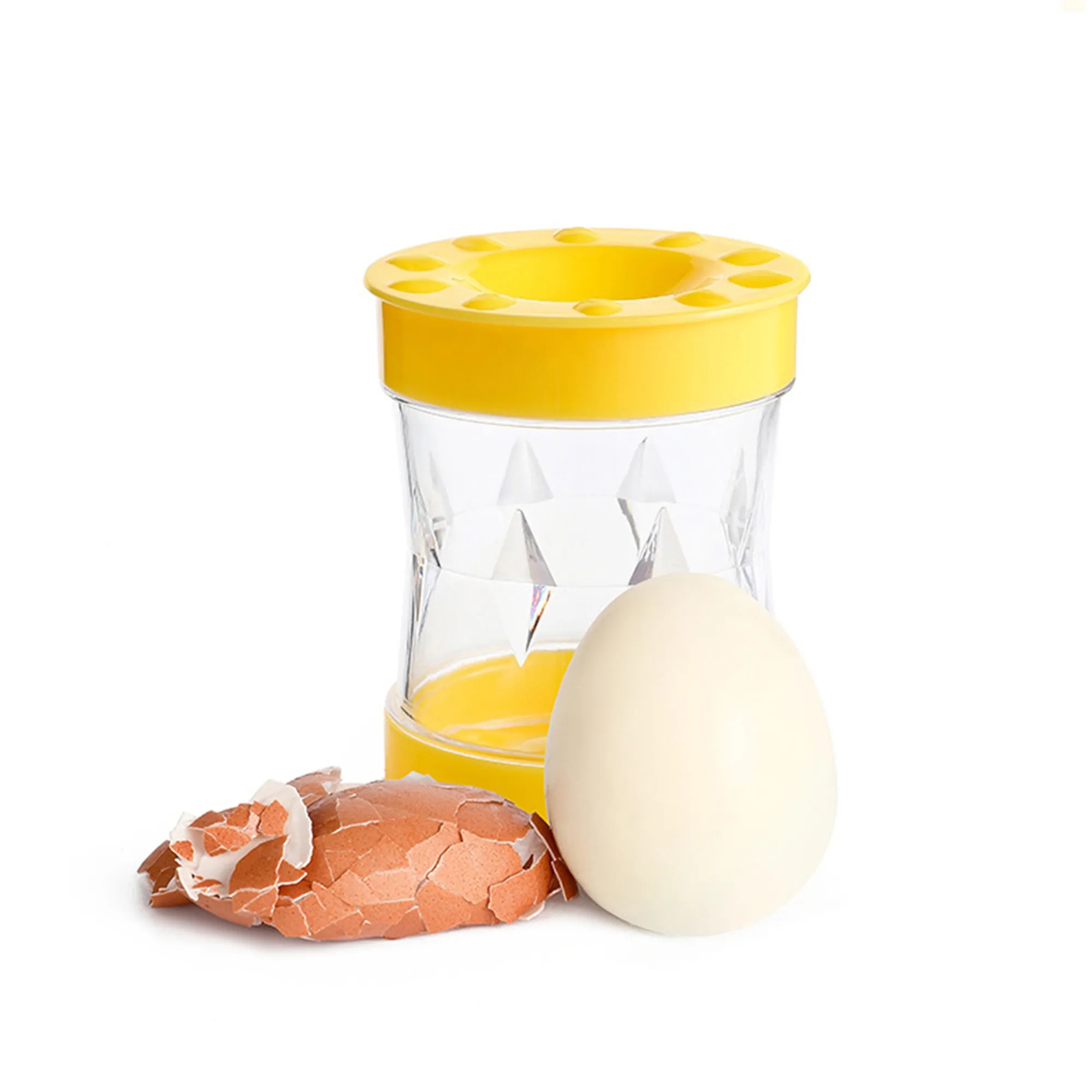 Durable PP Plastic Hand Cranked Egg Peeler Kitchen Tool 5