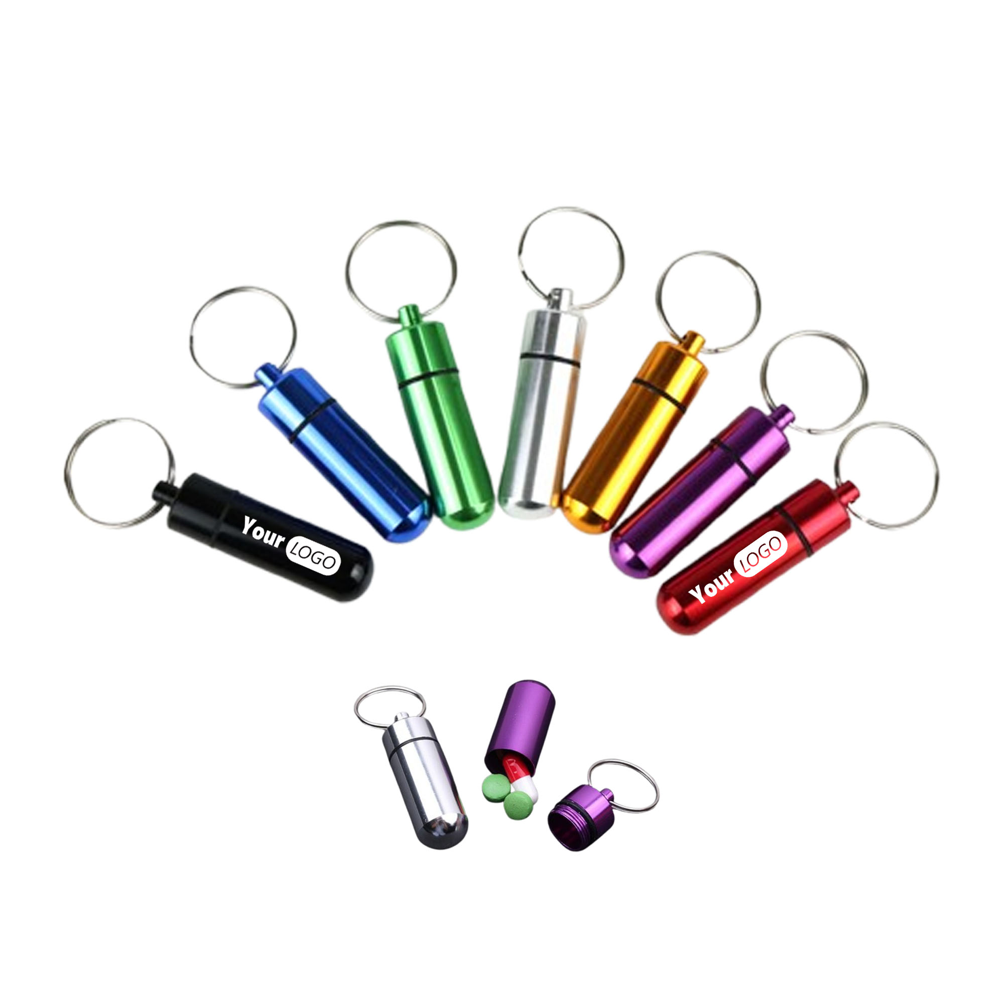 MOQ 100pcs Mini Urgent Medicine Bottle With Keychain 2