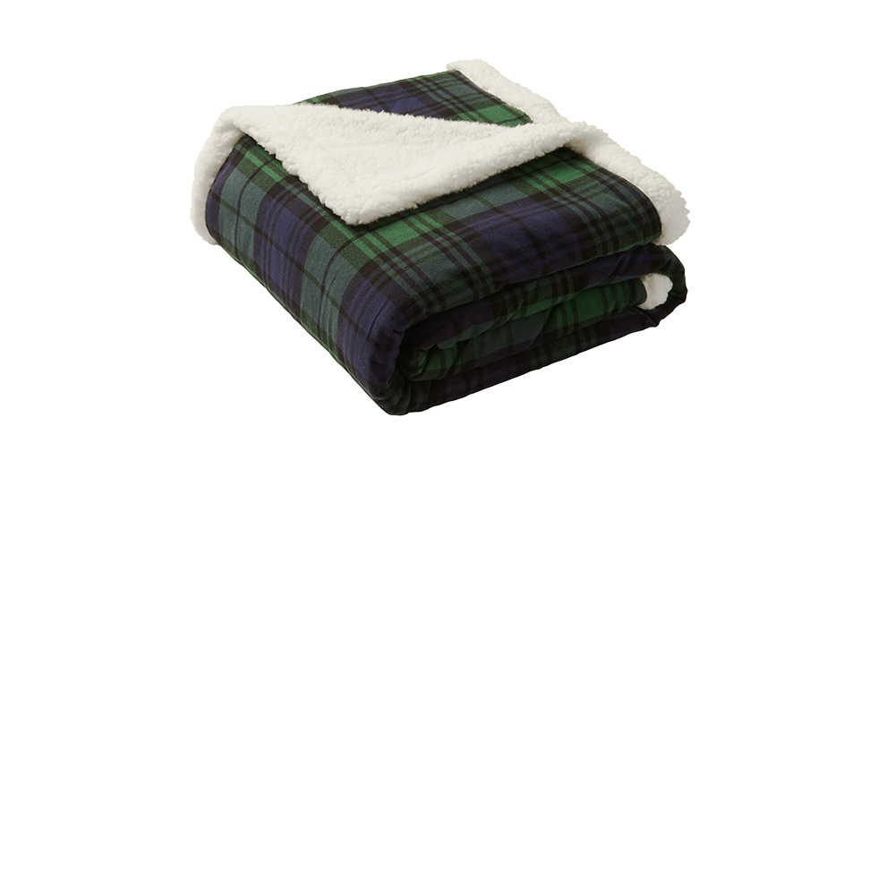 Flannel Sherpa Blanket w/ Leatherette Patch 7