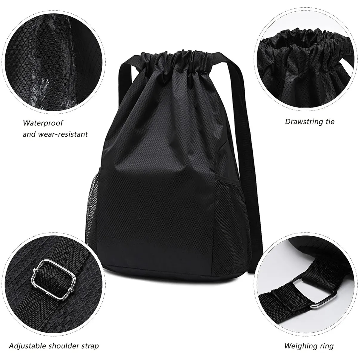 Drawstring Backpack Water Resistant Gym Sackpack Sportpacks 3