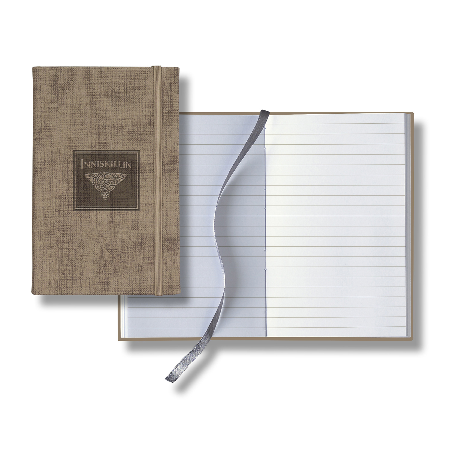 Castelli Linen Banded Pico Lined White Page Journal 10