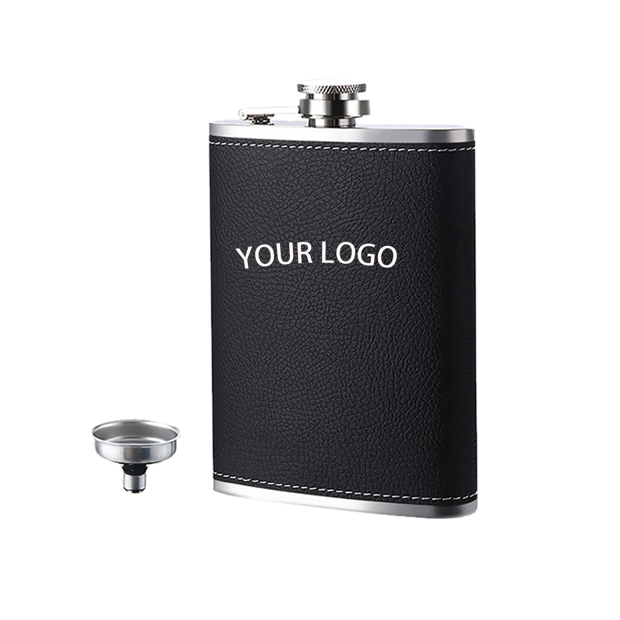 8Oz. Stainless Steel Hhip Flask Wine Bottle, custom water bottle with logo imprint 3