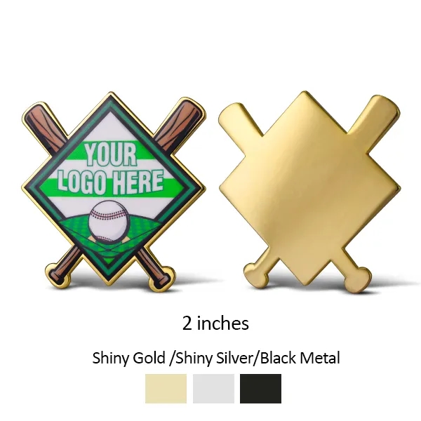 1.75'' UV Printed Baseball Pins w/ Stock Shape 7
