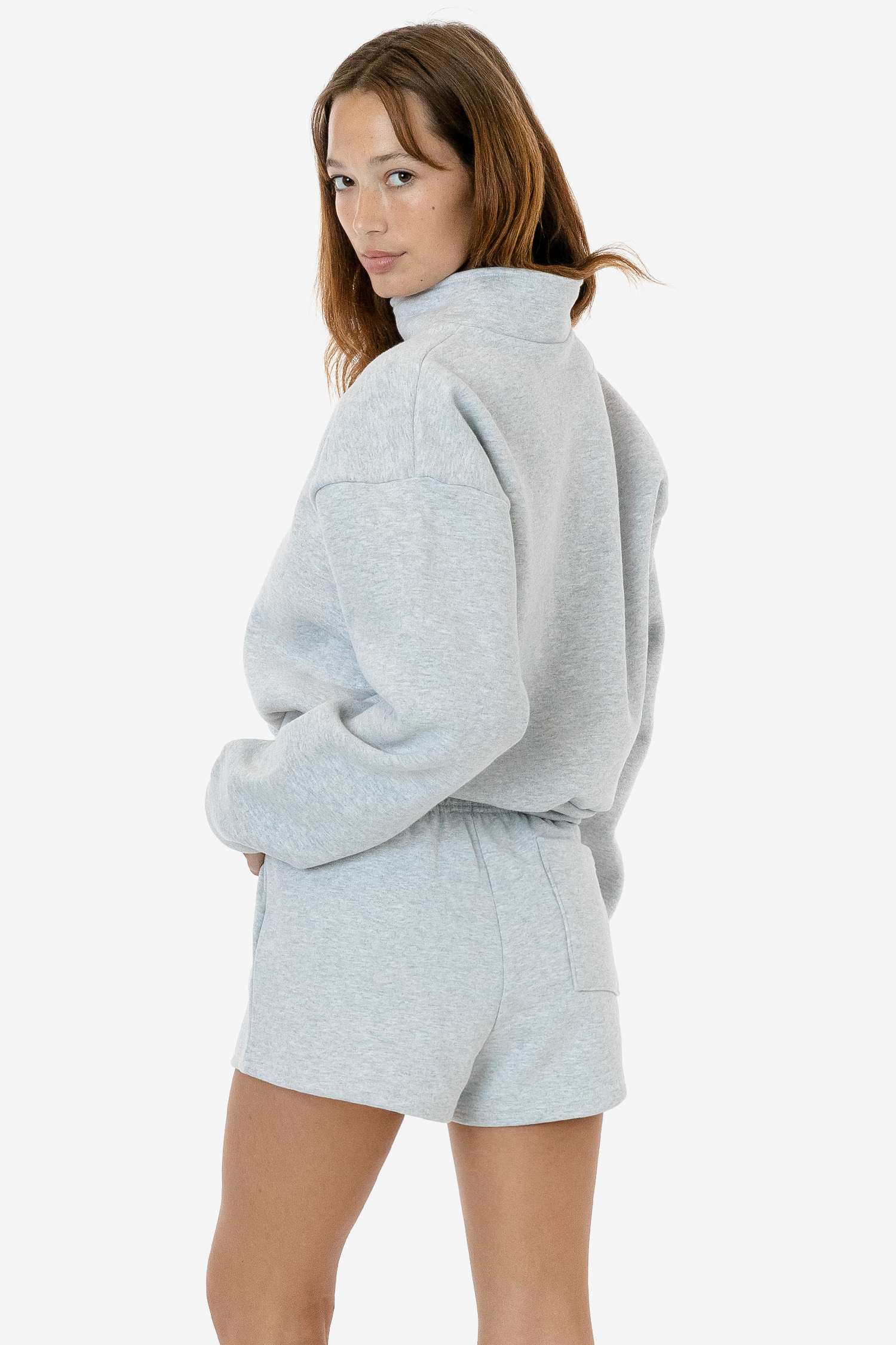 14 OZ HEAVY FLEECE CROPPED QUARTER ZIP PULLOVER 4