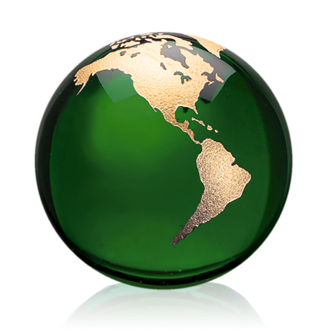 Globe Paperweight - Green 16
