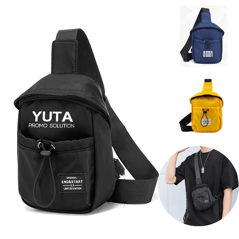 Small Black Sling Crossbody Backpack Shoulder Bag 1